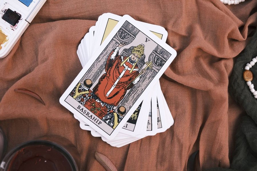 Baraja de tarot sobre tela